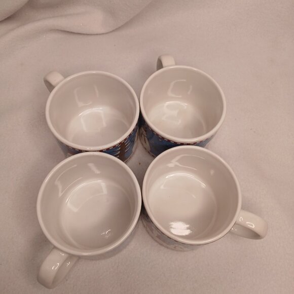 4 Cups and Saucer Sets Sakura Debbie Mumm Vintage 1997 Stoneware Christmas - Picture 11 of 16